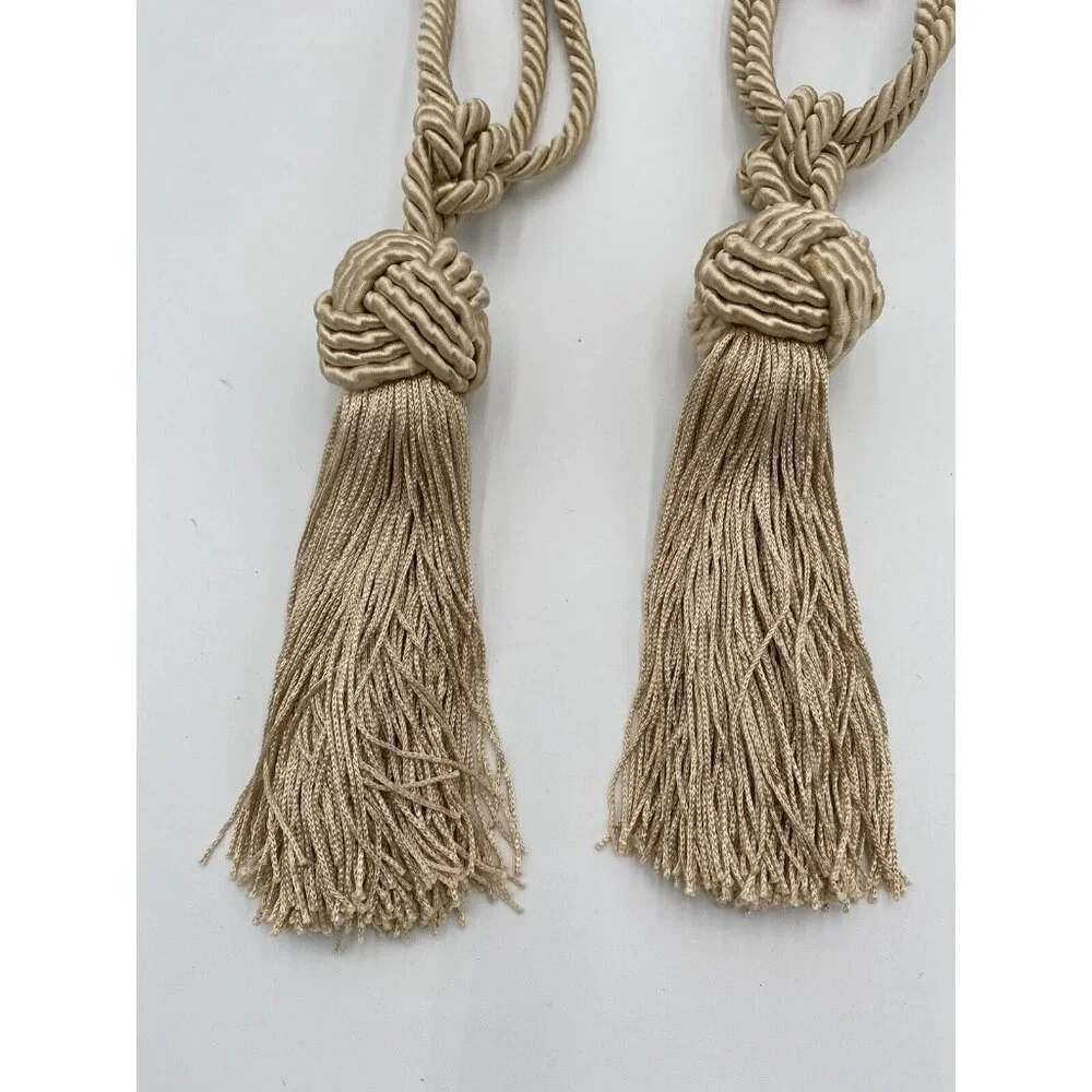 Curtain Tiebacks Tassel Drapery Tie-Backs Rope Holdbacks Decor Fringe